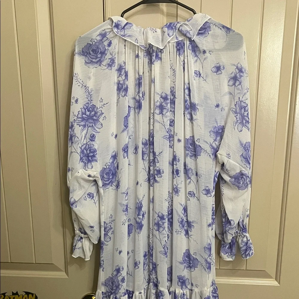 Free People Feeling Groovy White Maxi Dress with Purple Floral Motif - Picture 8 of 8